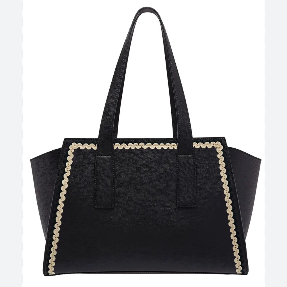 Loeffler Randall Black Ric-Rac Leather Tote